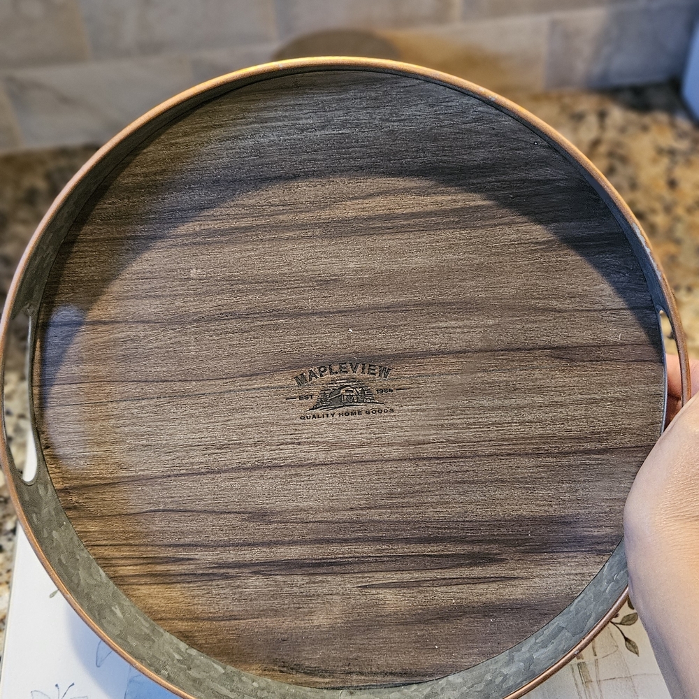 Mapleview Round Wooden Tray